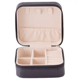 Mini Jewellery Case Black Open